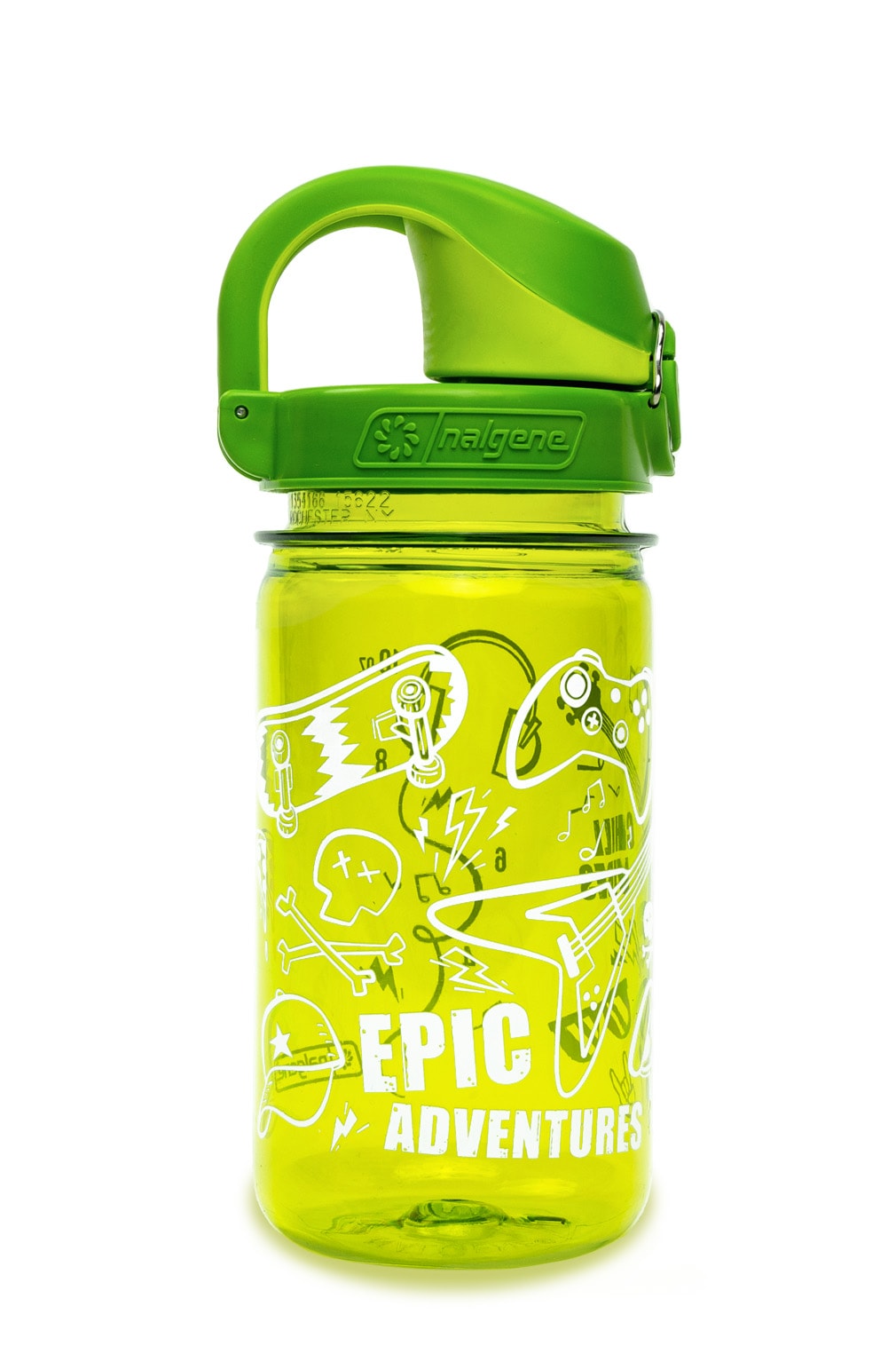 Nalgene product detail: 12oz On-The-Fly Kids Lock-Top Bottle with Graphics Y1 — 12oz On-The-Fly Kids Lock-Top Bottle with Graphics