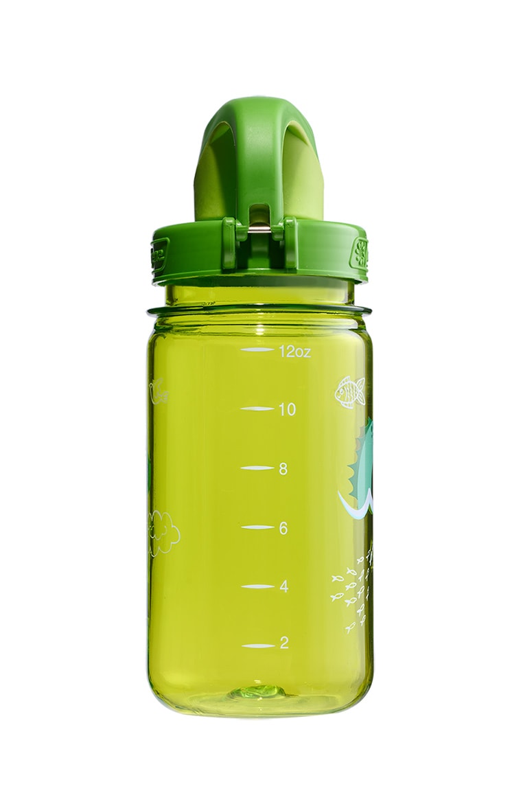 Nalgene product view: 12oz On-The-Fly Kids Lock-Top Bottle with Graphics X5 — 12oz On-The-Fly Kids Lock-Top Bottle with Graphics