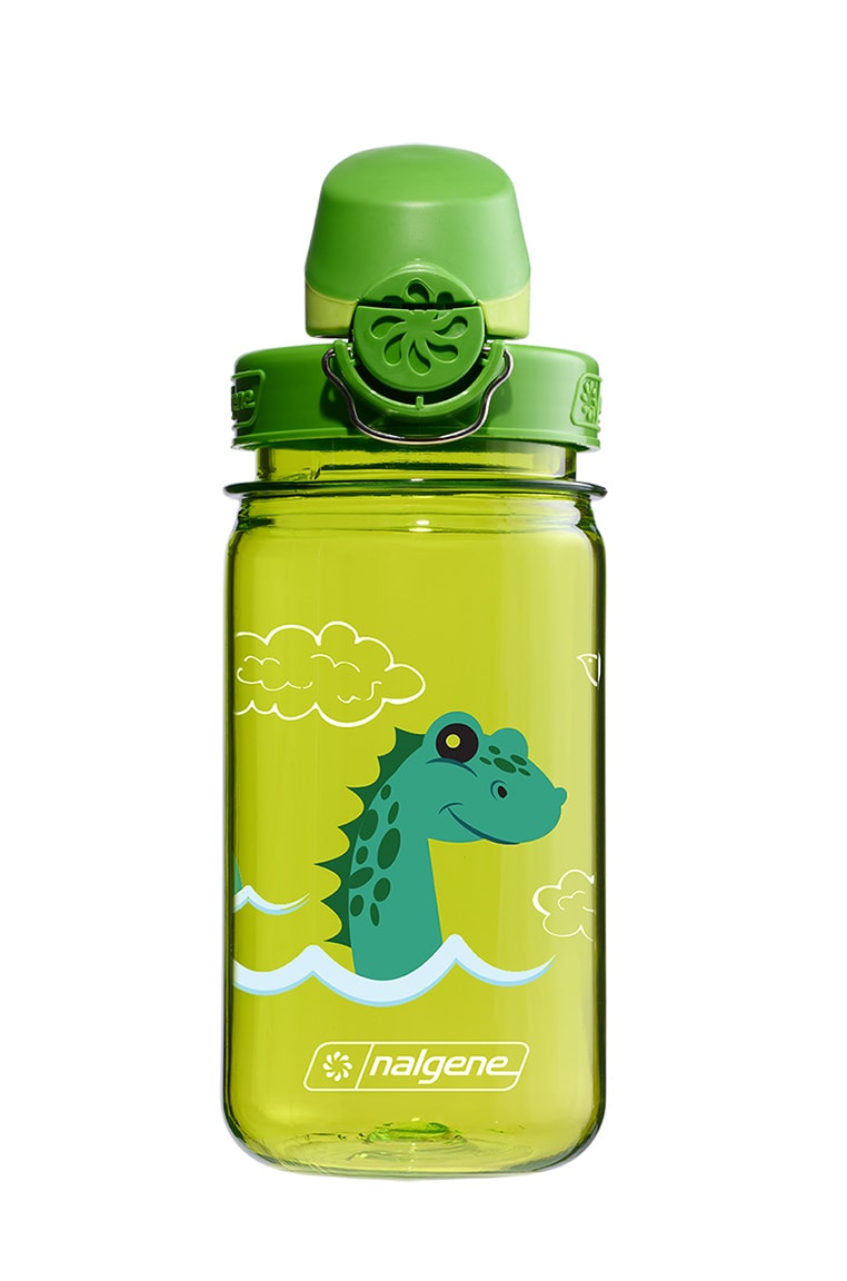 Nalgene product view: 12oz On-The-Fly Kids Lock-Top Bottle with Graphics X5 — 12oz On-The-Fly Kids Lock-Top Bottle with Graphics
