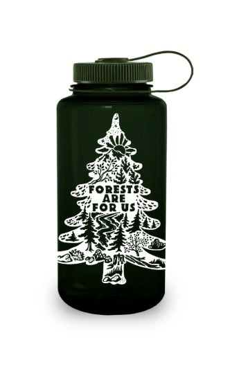 Nalgene product detail: 32oz Wide Mouth “Public Lands: Forests Are for Us” Bottle D7 — 32oz Wide Mouth “Public Lands: Forests Are for Us” Bottle